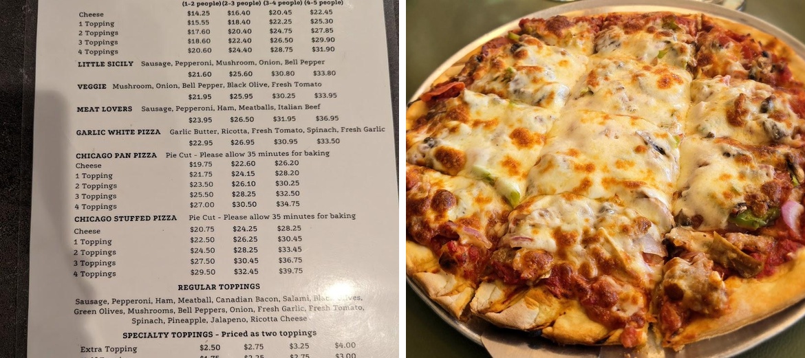 Little Sicily Pizza Menu